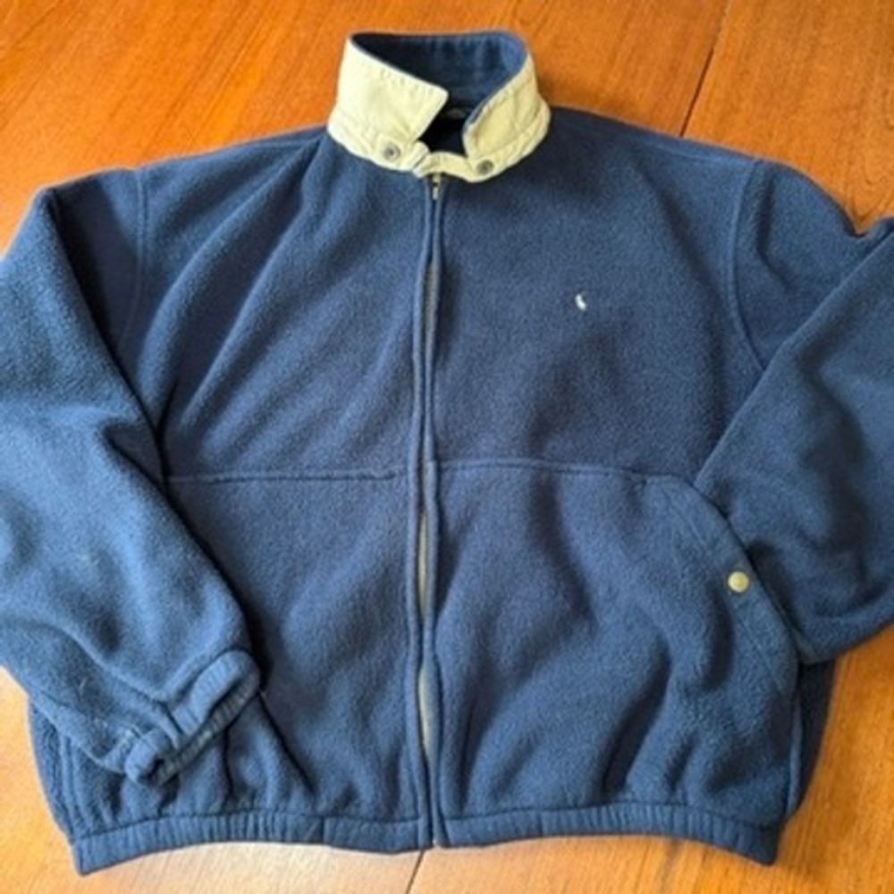 Vintage Polo Ralph Lauren Navy Blue Fleece Pullover XL Warm Layering Gorpcore